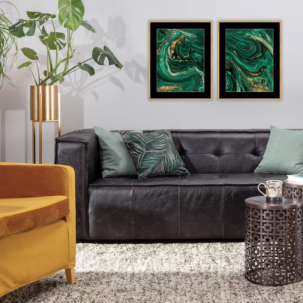 Bild Abstract Green&Gold II 40 x 50cm, 40 x 50cm günstig online kaufen