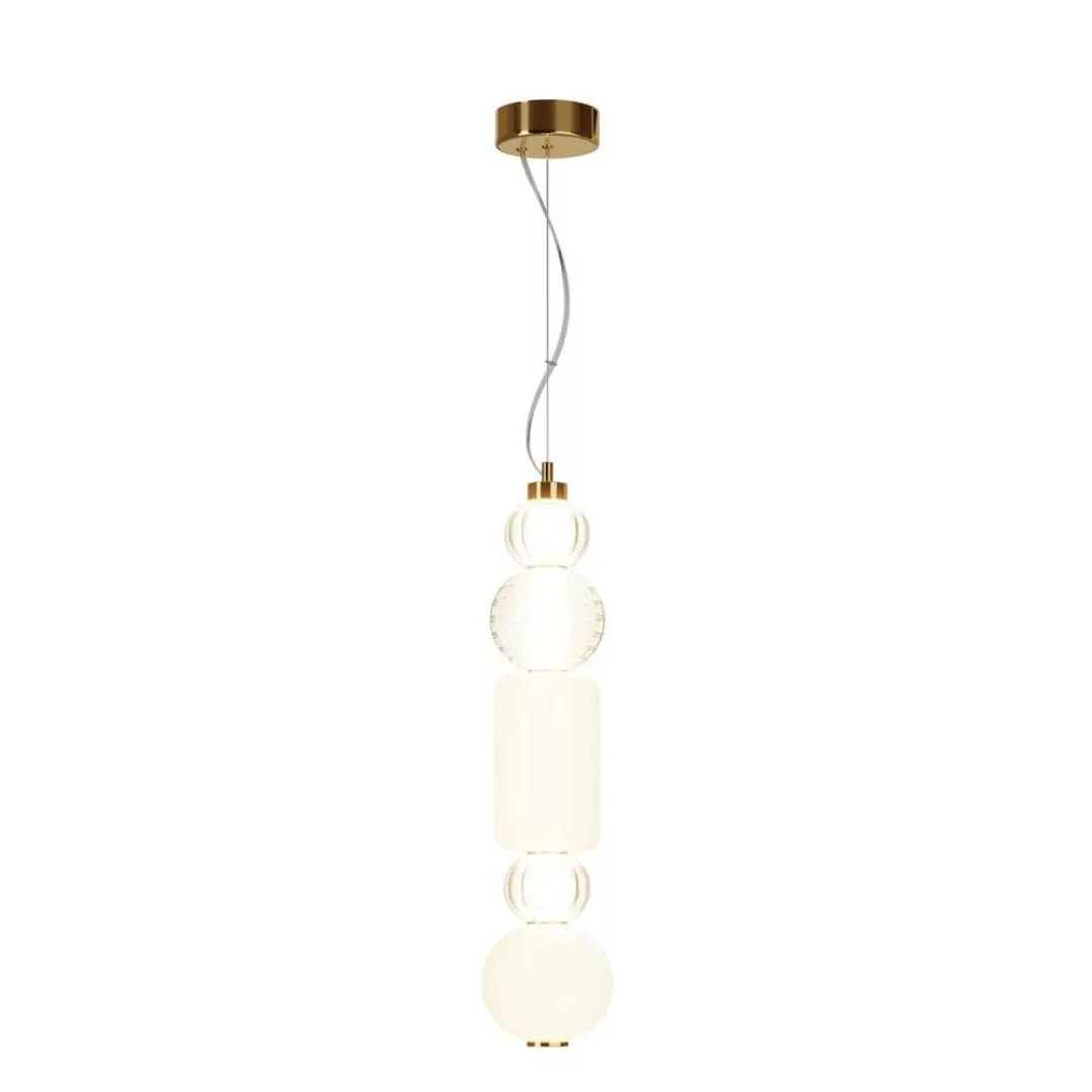 LED Pendelleuchte Collar in Gold und Transparent 35W 1600lm 2195mm günstig online kaufen