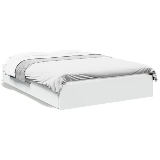 vidaXL Bett Bettgestell mit Schubladen Weiß 140x200 cm Holzwerkstoff günstig online kaufen