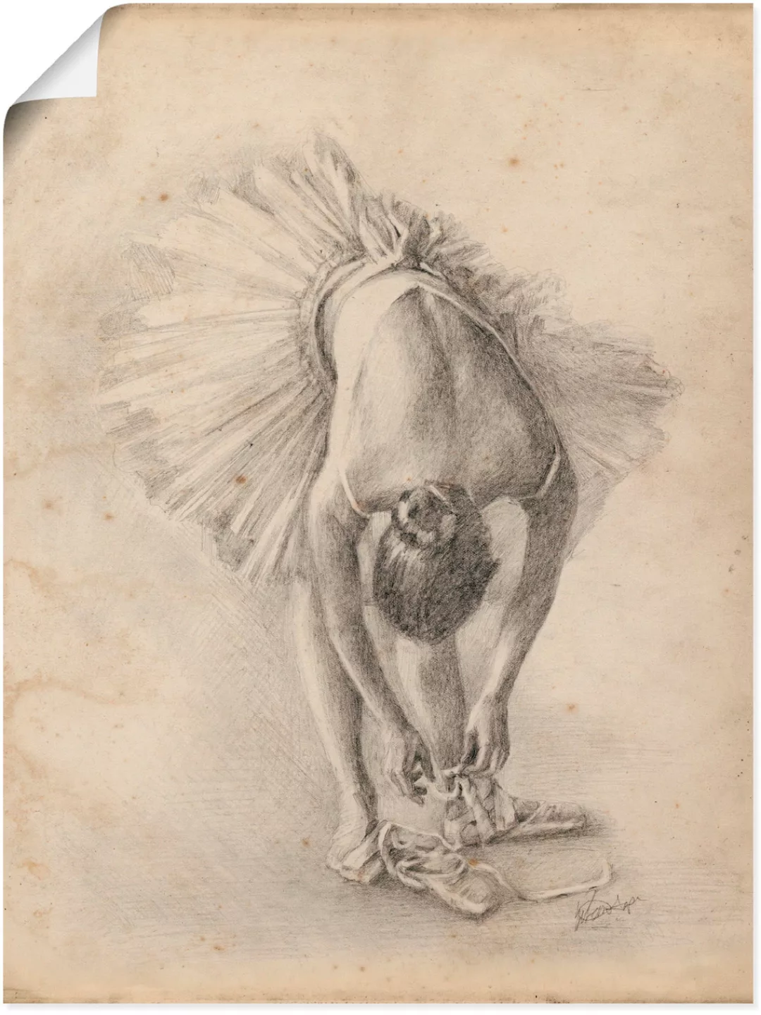 Artland Poster »Antike Ballerina Übung I«, Sport, (1 St.) günstig online kaufen