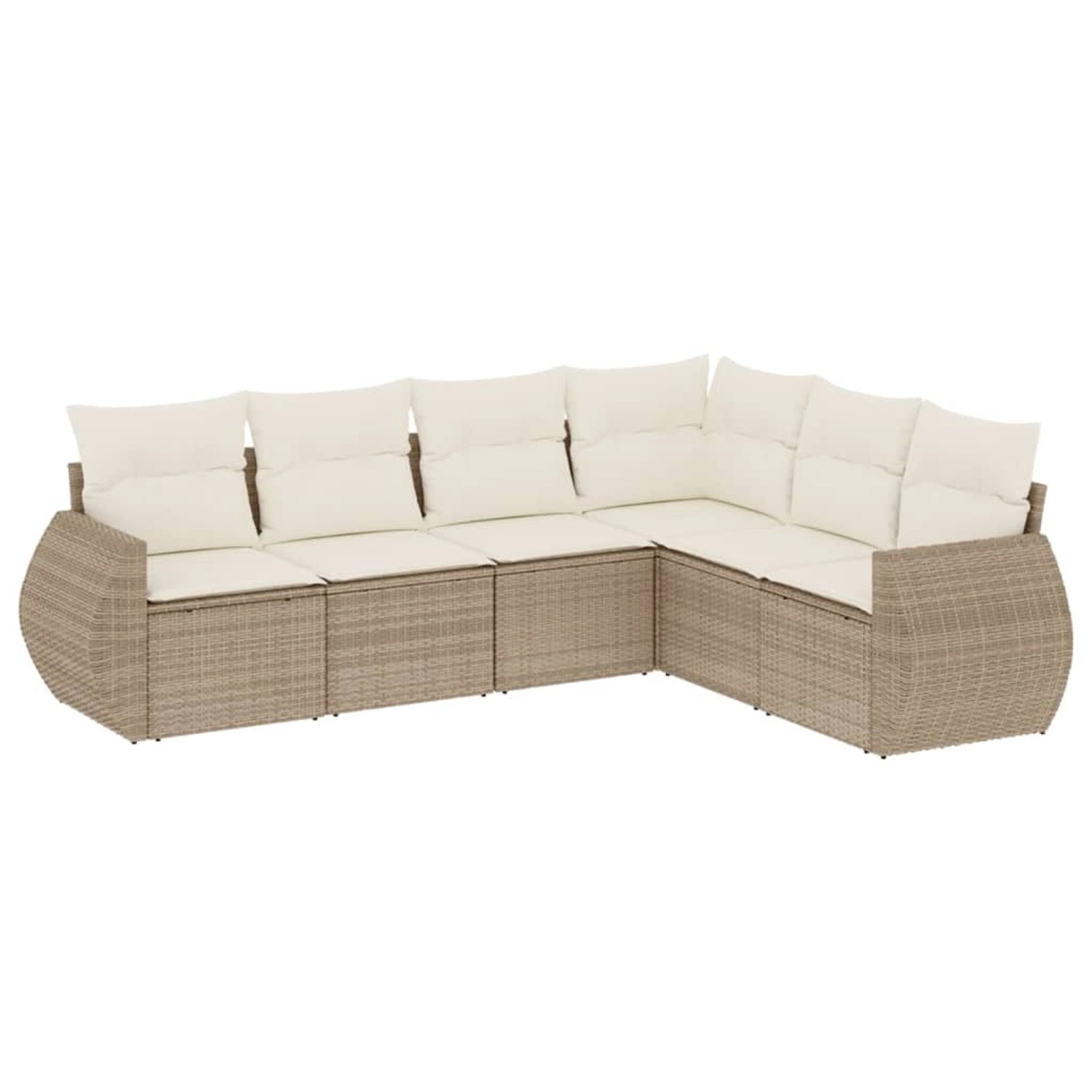 vidaXL 6-Tlg Garten-Sofagarnitur mit Kissen Beige Poly Rattan 3221407 günstig online kaufen