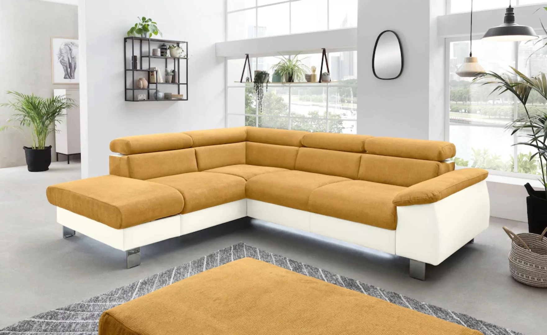 COTTA Ecksofa "Komaris L-Form", inklusive Kopf- bzw. Rückenverstellung, wah günstig online kaufen