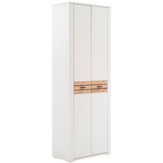 expendio Garderobenschrank Mariella 1 Modern White / Absetzung Viking Oak N günstig online kaufen