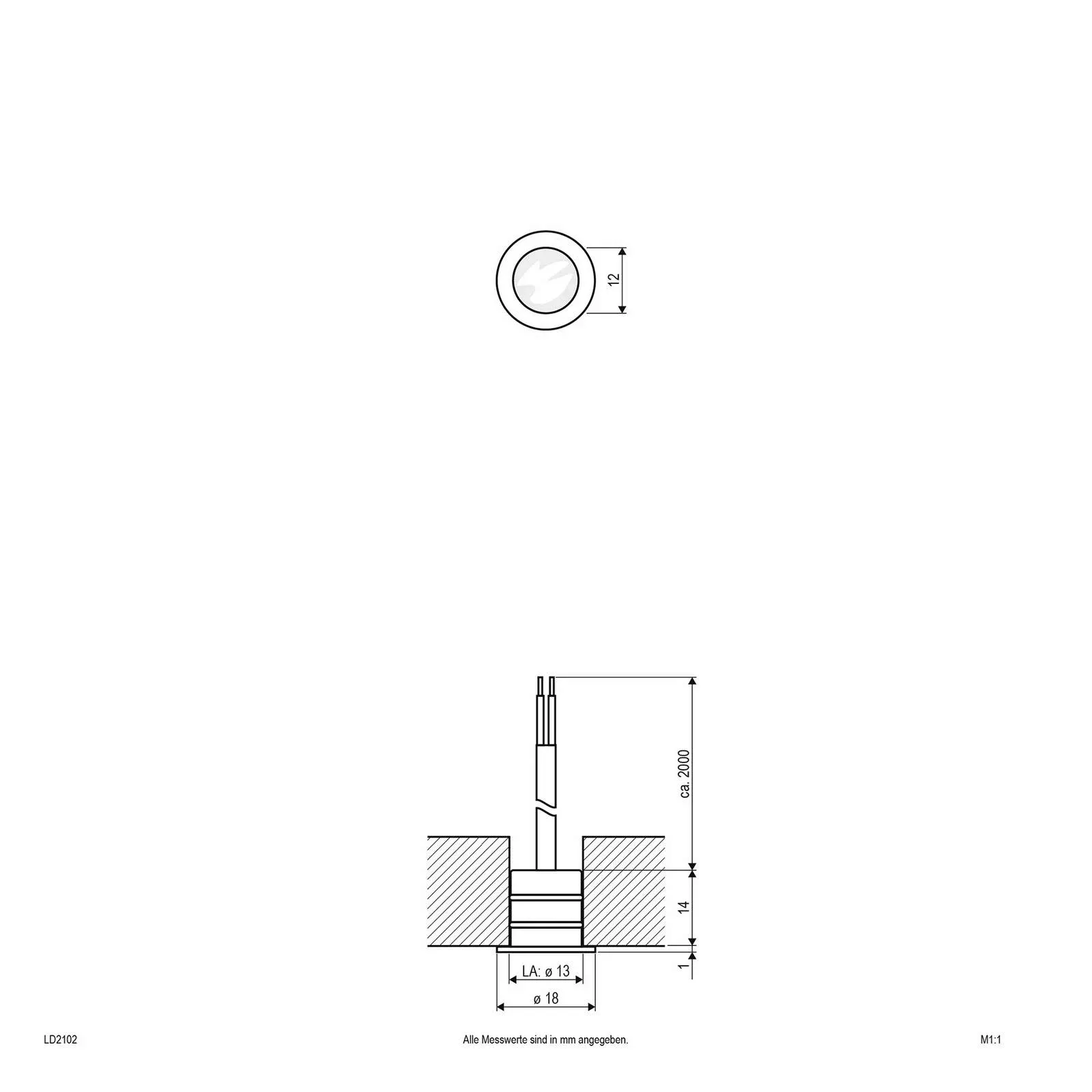 EVN Lichttechnik LED EB-Lichtpunkt 0,2W warmweiß LD2 102 - LD2102 günstig online kaufen