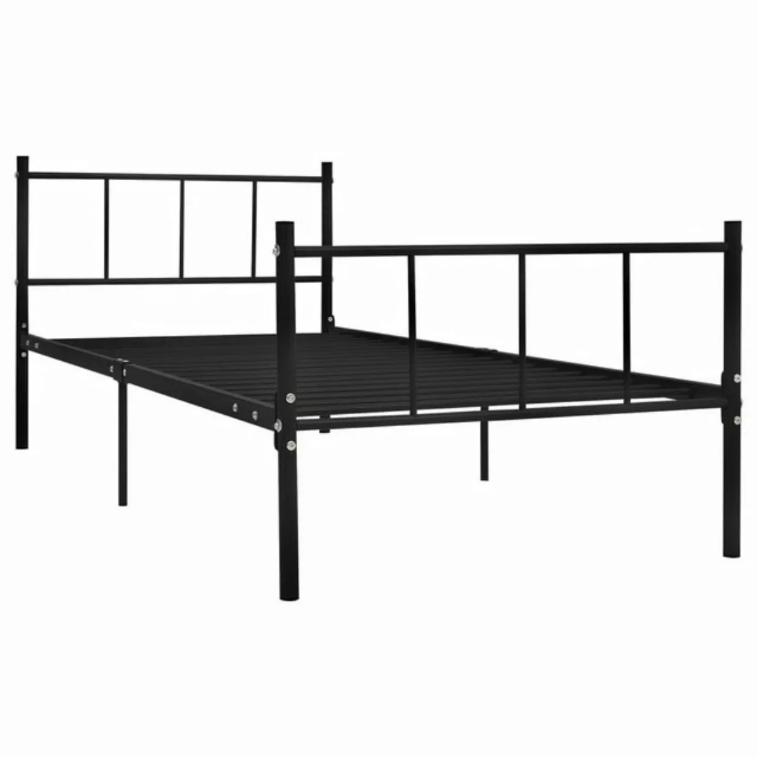 furnicato Bettgestell Schwarz Metall 90×200 cm (1-tlg) günstig online kaufen