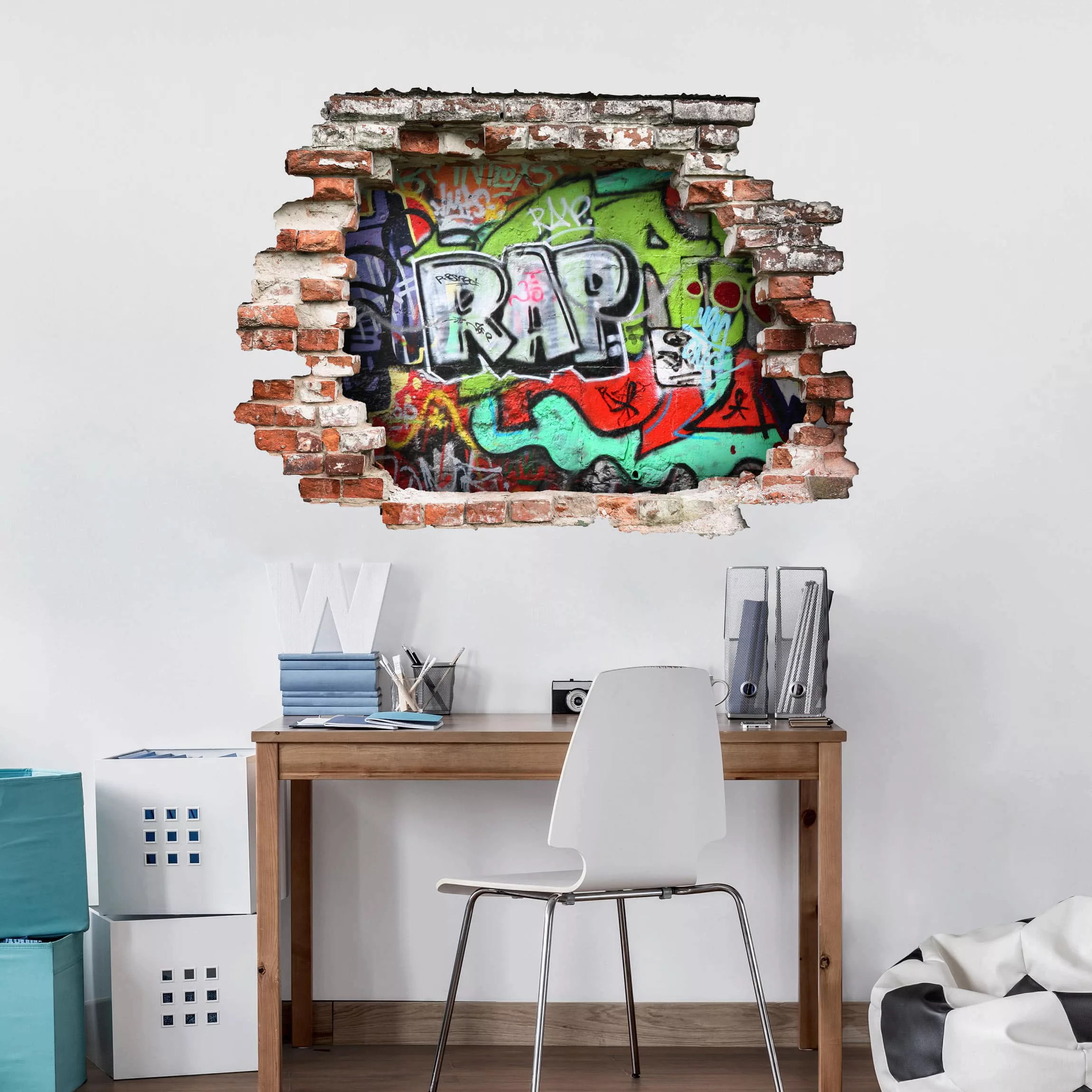 Wandtattoo Kinderzimmer Graffiti Wanddruchbruch günstig online kaufen