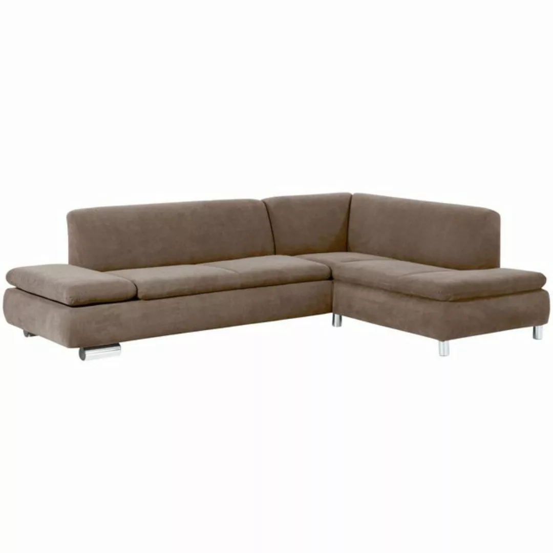 58 aufm Kessel Sofa mit Ottomane rechts Kaye Bezug Veloursstoff Metallfuß v günstig online kaufen