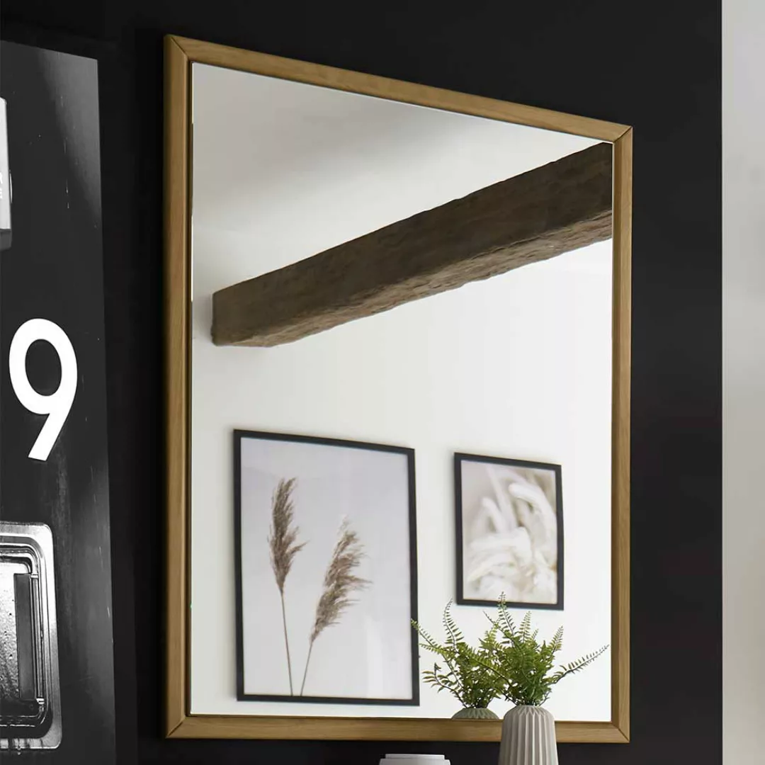Wandspiegel in Wildeiche Bianco massiv 95 cm hoch günstig online kaufen