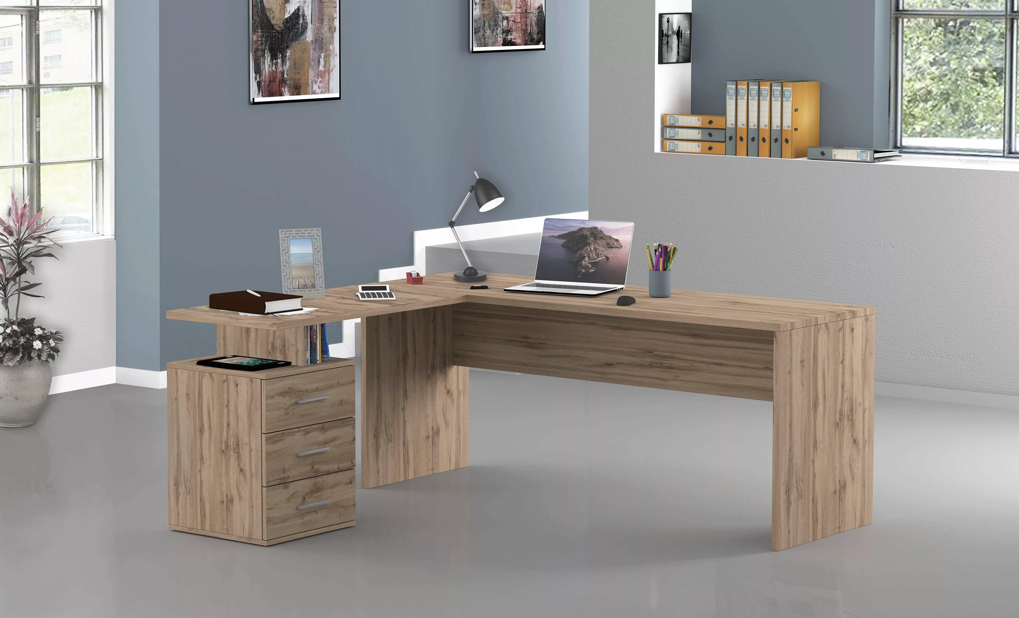 INOSIGN Eckschreibtisch "New Selina", Schreibtisch mit 3 Schubkästen, Maße günstig online kaufen