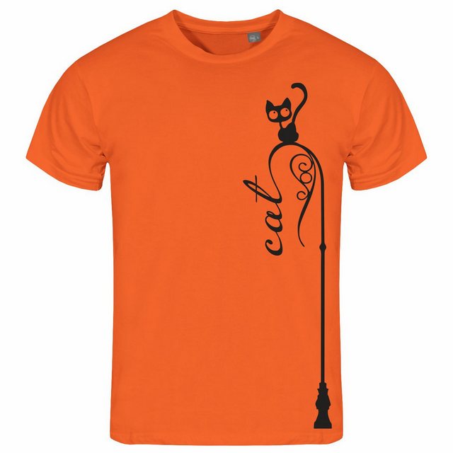deinshirt Print-Shirt Herren T-Shirt Katze auf Laterne Funshirt mit Motiv günstig online kaufen