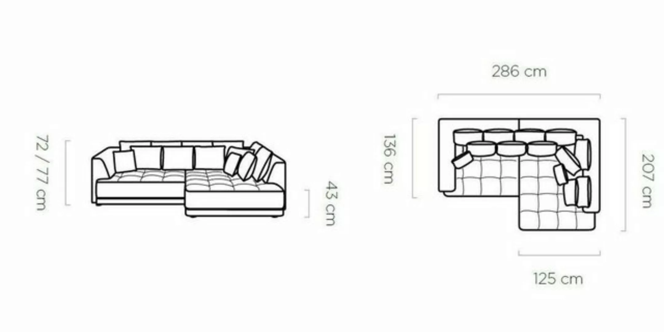 JVmoebel Ecksofa, L Form Ecksofa Wohnlandschaft Couch Ecksofa Polster Grüne günstig online kaufen