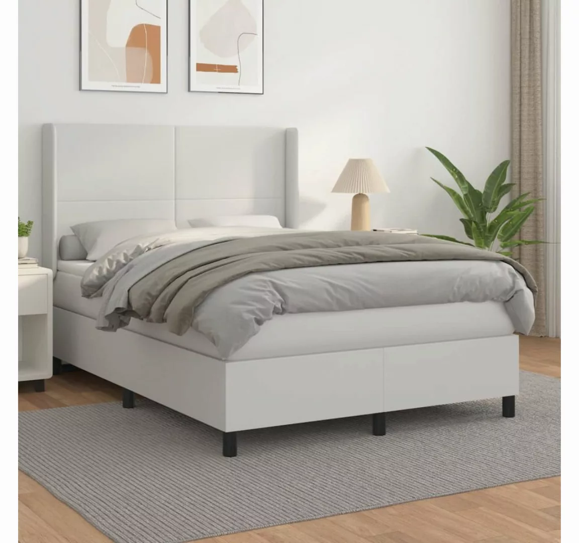 vidaXL Boxspringbett Bett Boxspringbett Kunstleder komplett mit Matratze & günstig online kaufen