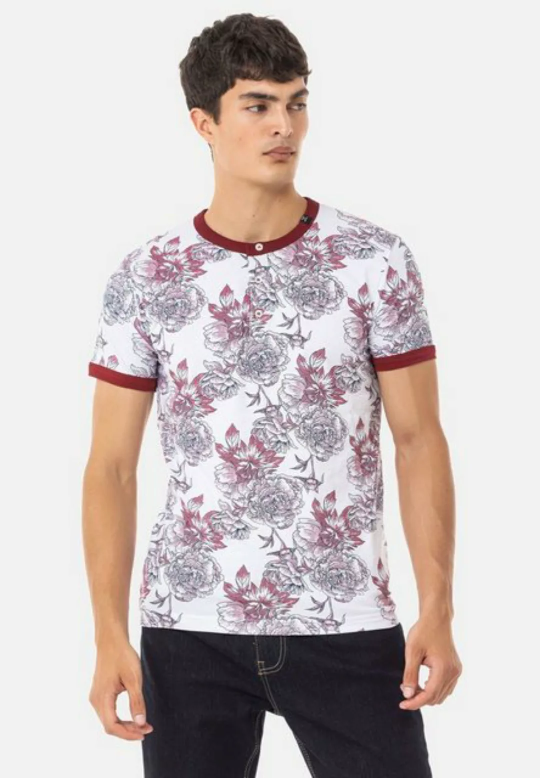 Cipo & Baxx T-Shirt mit tollem Blütenprint günstig online kaufen