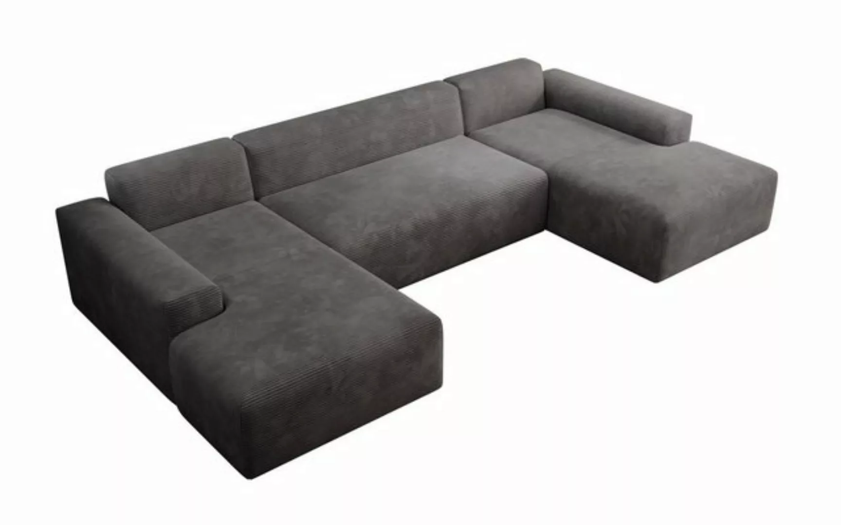 PROMETO Möbel Ecksofa Empire Ecksofa U-Form, Sofa U-Form Beige und Grau günstig online kaufen