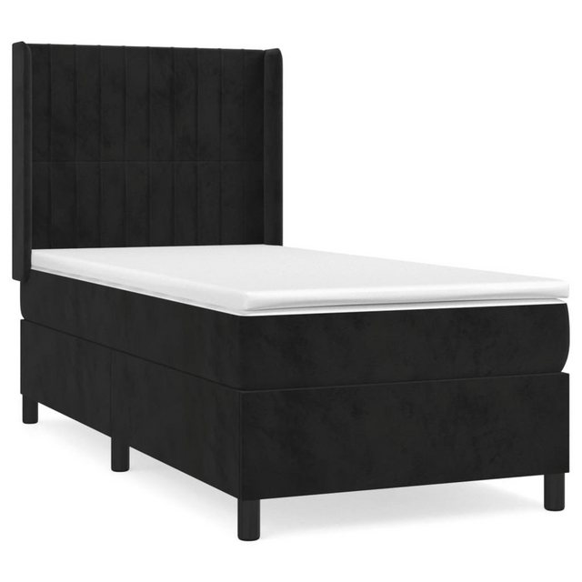 vidaXL Bettgestell Boxspringbett mit Matratze Schwarz 90x190 cm Samt Bett B günstig online kaufen