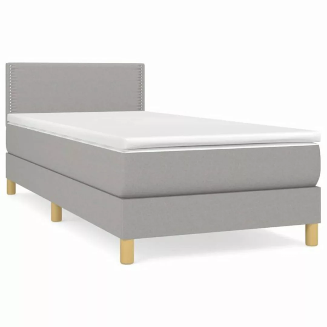 vidaXL Boxspringbett Boxspringbett mit Matratze Hellgrau 80x200 cm Stoff Be günstig online kaufen