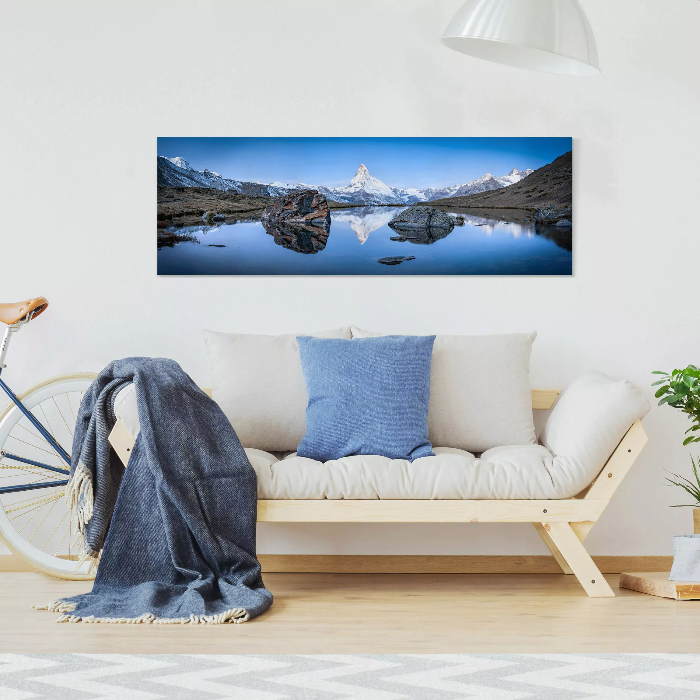 Leinwandbild Stellisee vor dem Matterhorn günstig online kaufen