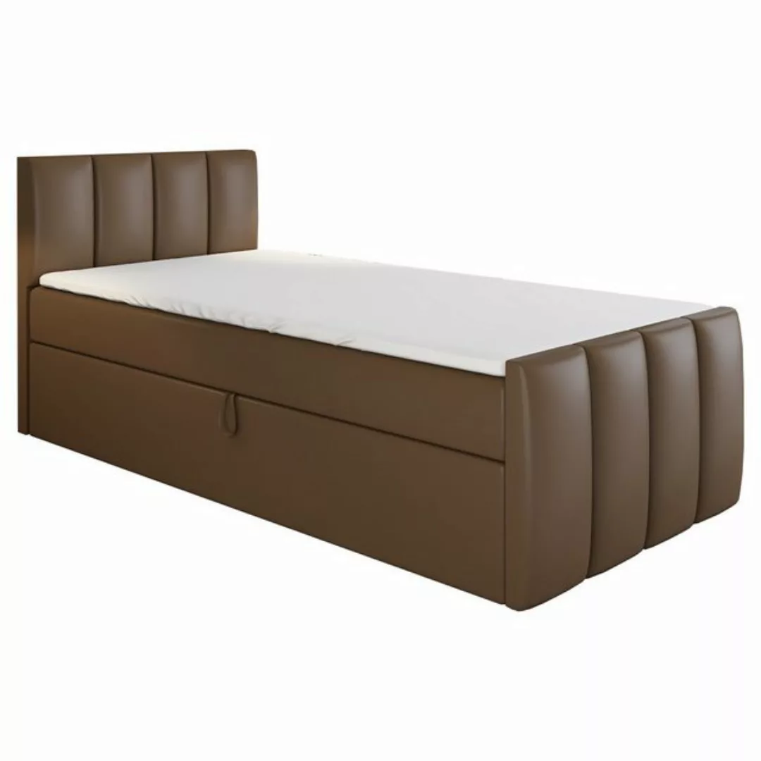 A&J MöbelLand GmbH Boxspringbett Einzelbett FUNI mit Bettkasten, Topper und günstig online kaufen