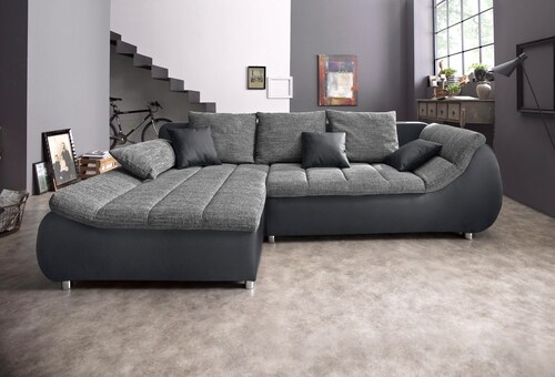 INOSIGN Ecksofa »Imola elegant und bequem, aktuelle Steppung im Sitz, L-For günstig online kaufen