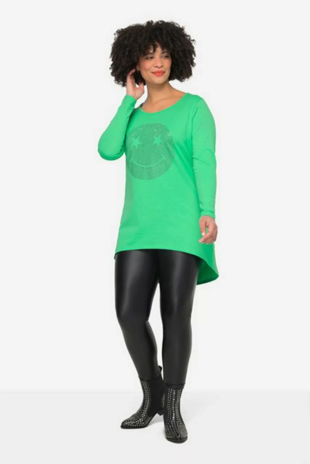 Angel of Style Longsleeve Longshirt oversized Smiley V-Ausschnitt Langarm günstig online kaufen