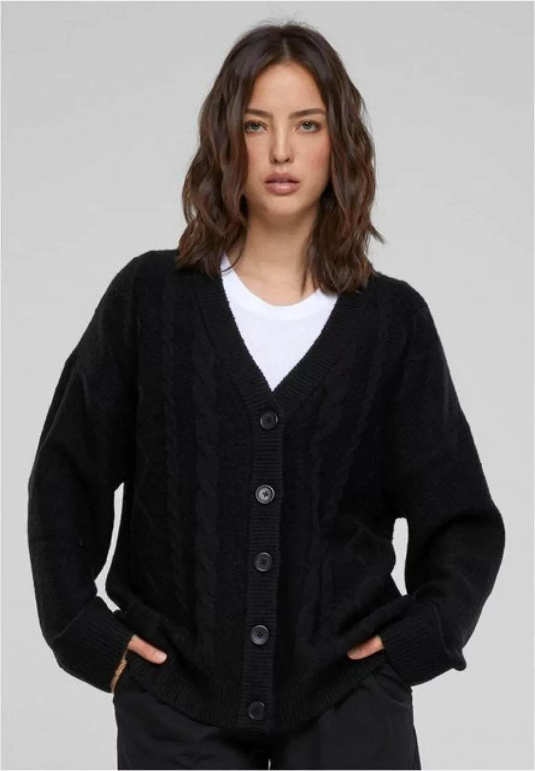 URBAN CLASSICS Hoodie Ladies Cabel Knit Cardigan günstig online kaufen