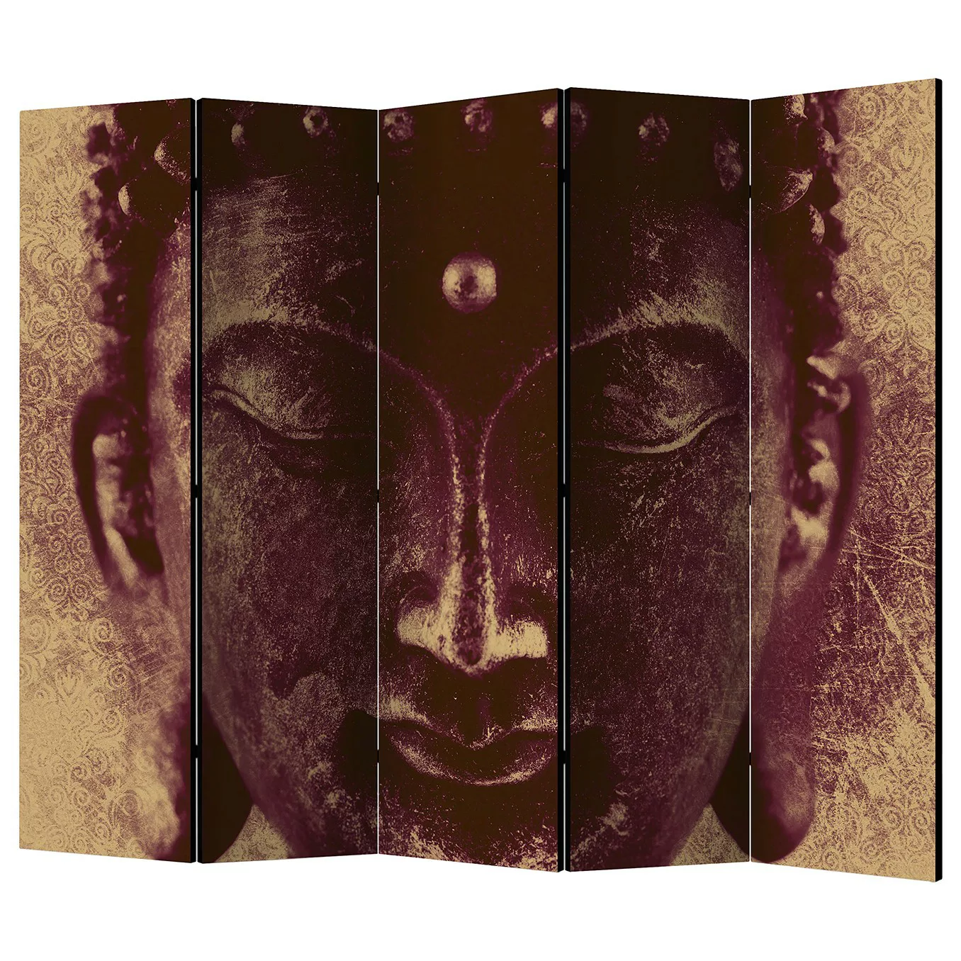 home24 Paravent Wise Buddha II (5-teilig) günstig online kaufen