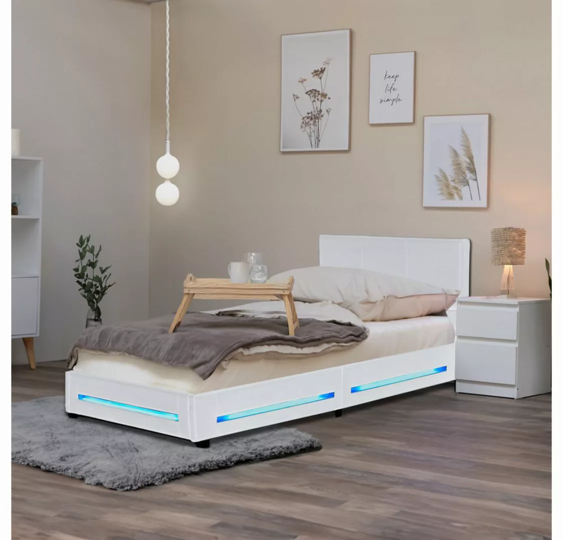 HOME DELUXE Bett LED Bett ASTEROID (inkl. Lattenrost, 2-tlg., inkl. Lattenr günstig online kaufen