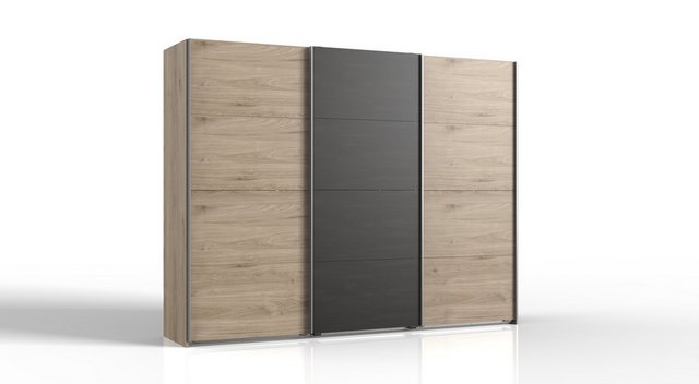 freiraum Schwebetürenschrank Minden in HICKORY OAK DEKOR / STEEL - 270x208x günstig online kaufen