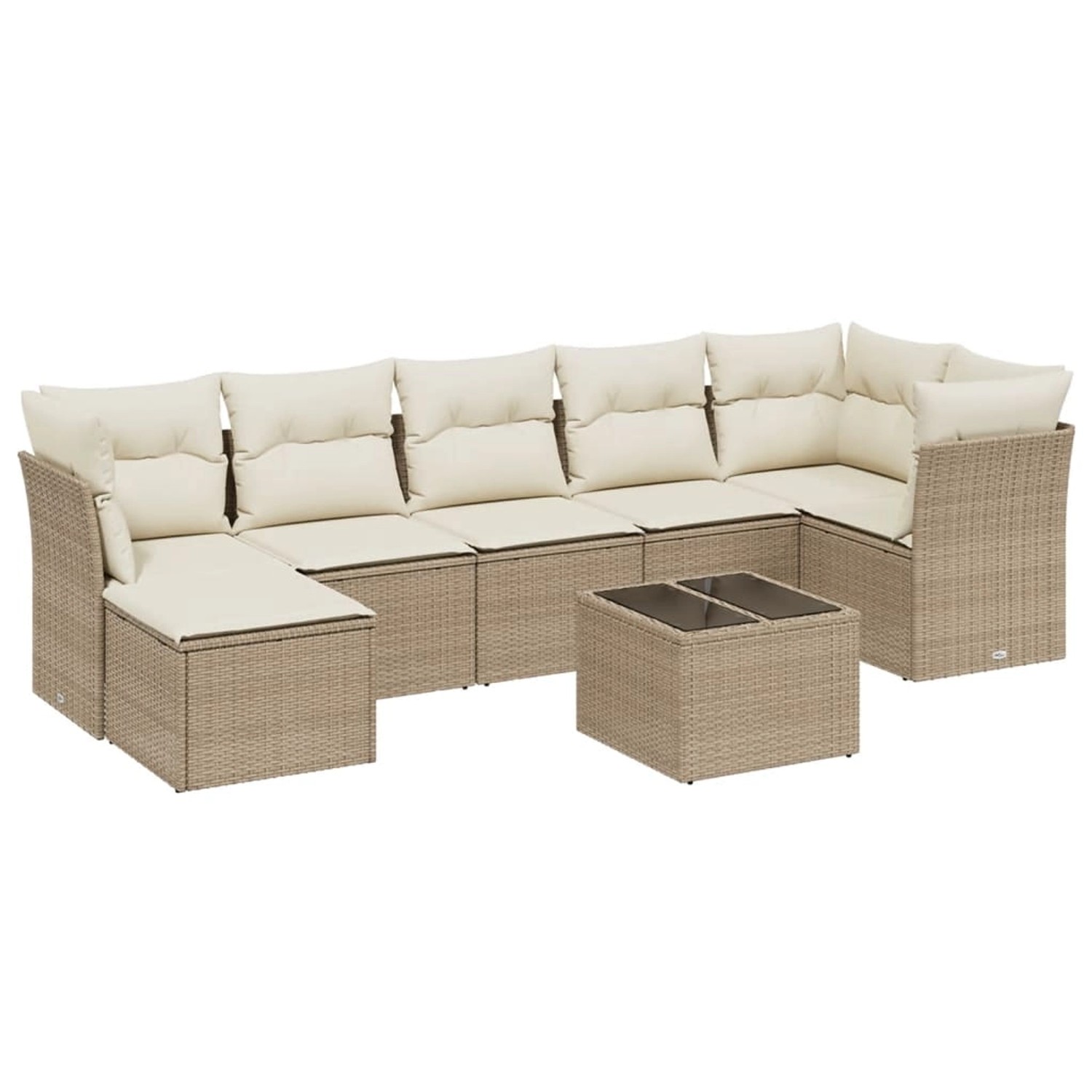 vidaXL 8-tlg Garten-Sofagarnitur mit Kissen Beige Poly Rattan Modell 147 günstig online kaufen