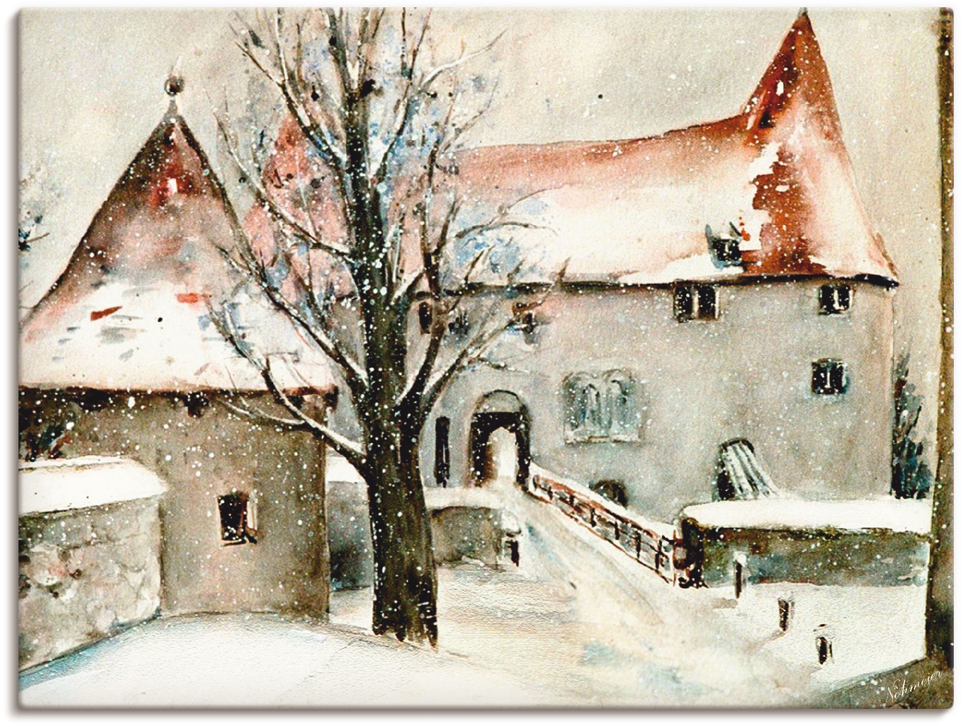 Artland Wandbild "Winter auf der Burg", Gebäude, (1 St.), als Leinwandbild, günstig online kaufen