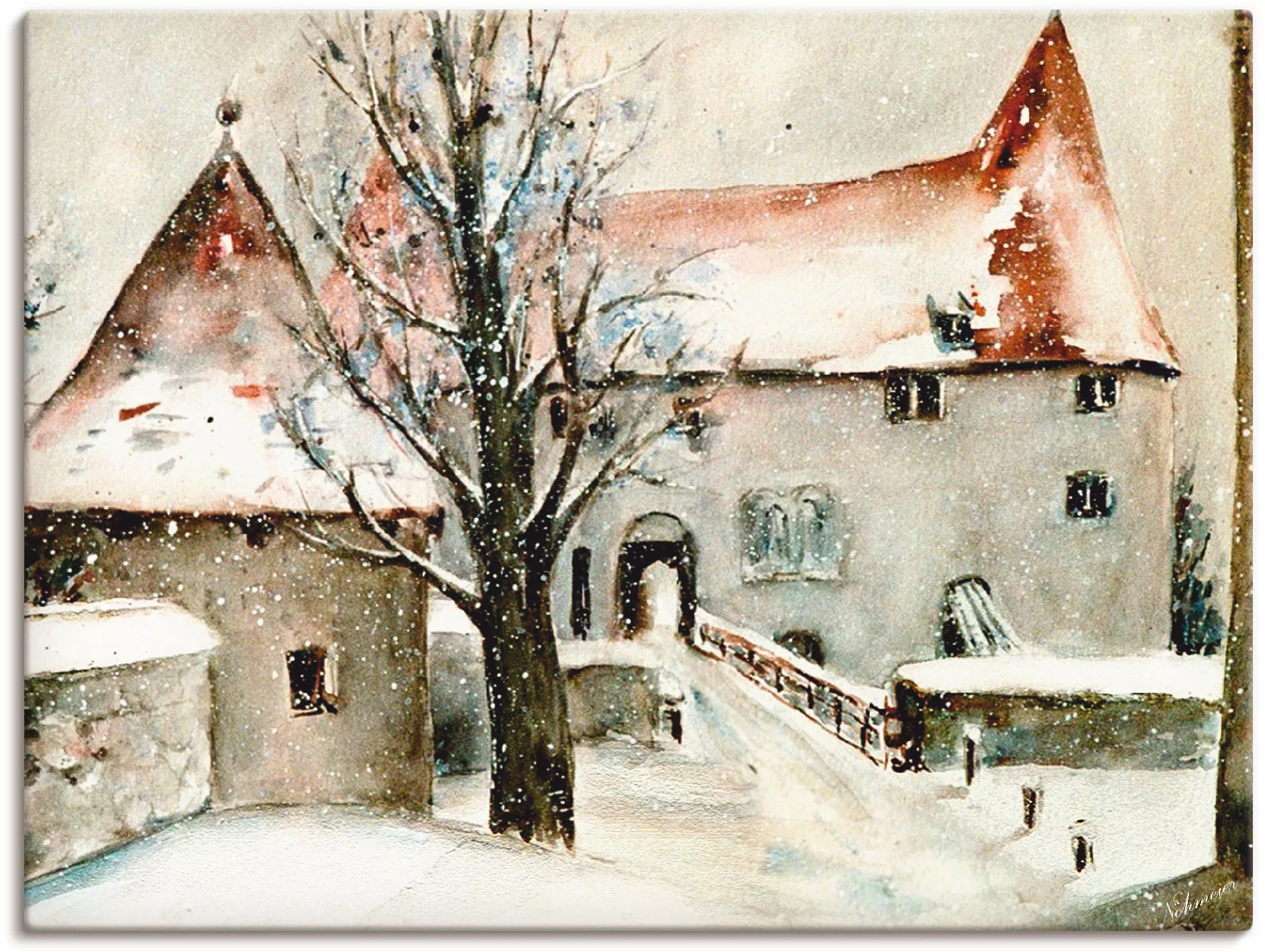 Artland Wandbild »Winter auf der Burg«, Gebäude, (1 St.), als Leinwandbild, günstig online kaufen