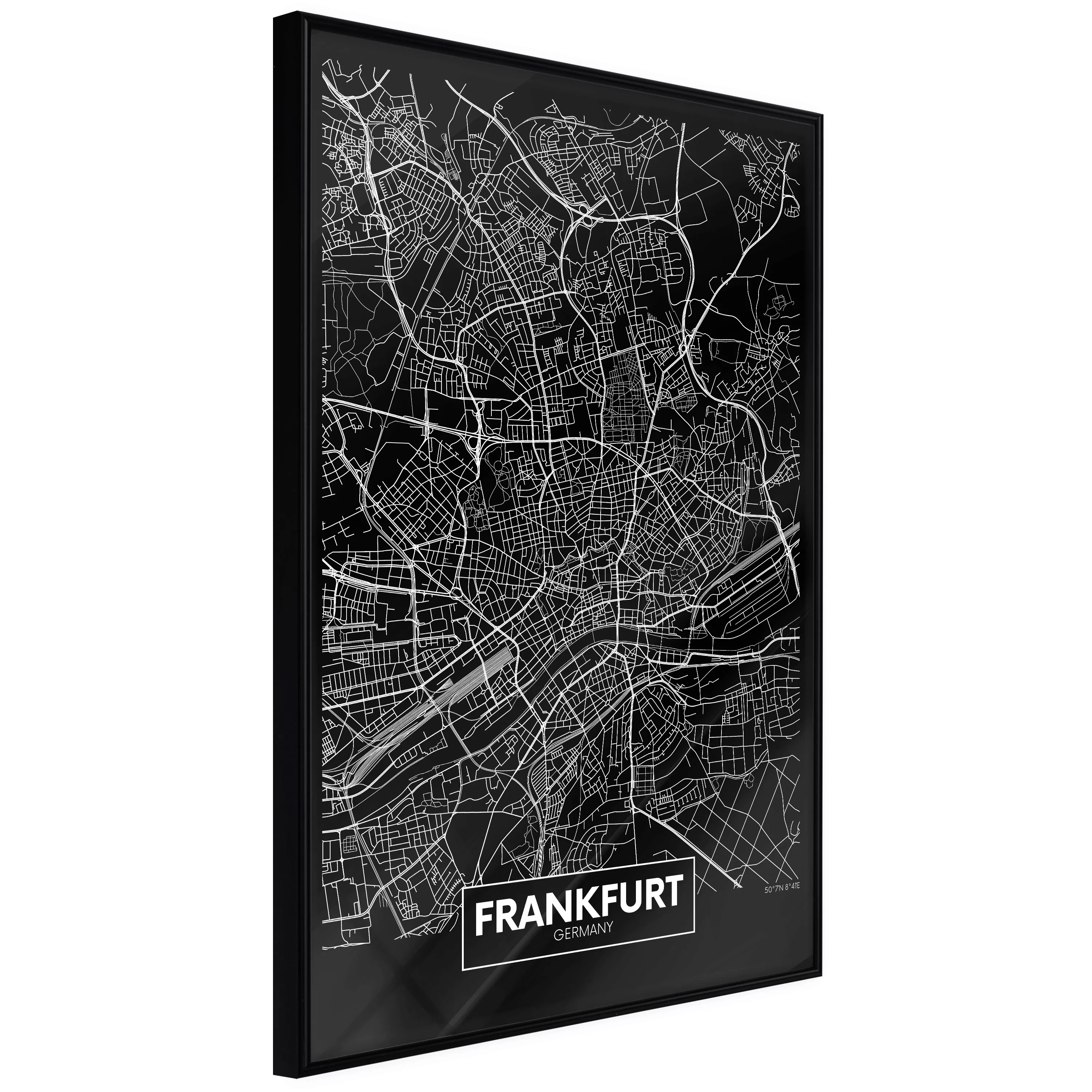 Poster - City Map: Frankfurt (dark) günstig online kaufen