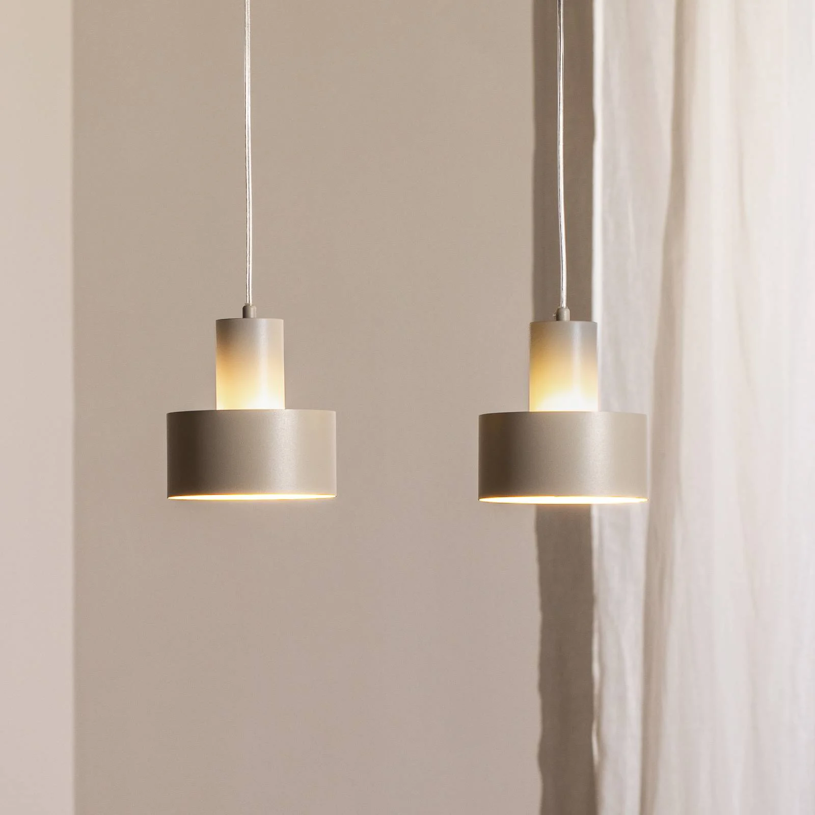 Hängeleuchte Rif 2, taupe 2-flammig, linear, Stahl günstig online kaufen