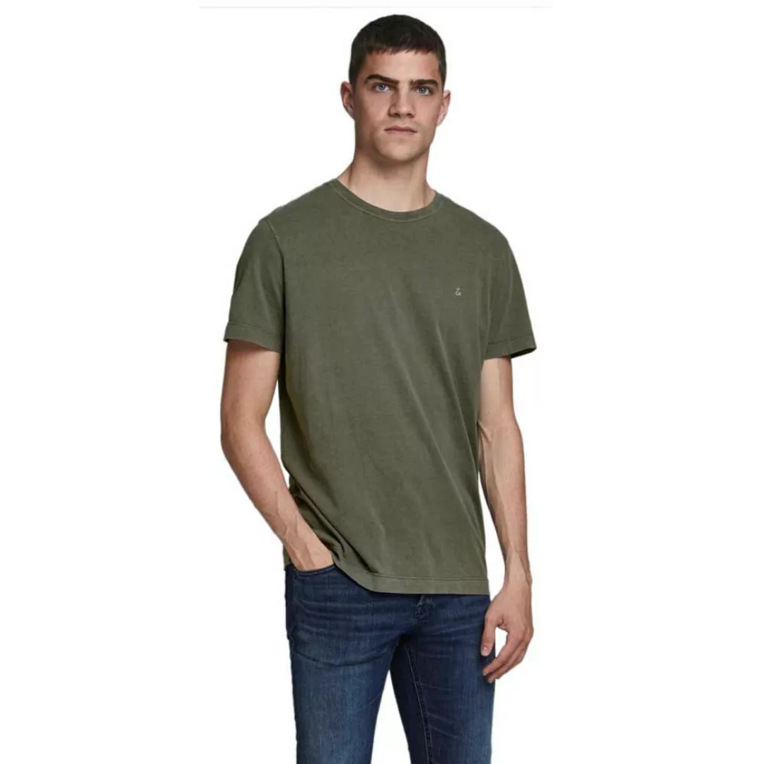 Jack & Jones Washed O-neck Kurzärmeliges T-shirt S Forest Night / Regular F günstig online kaufen