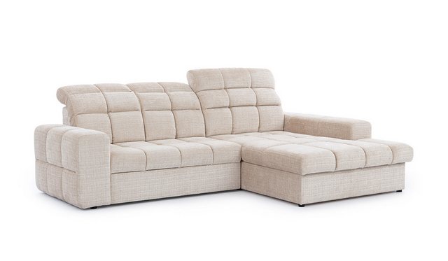 PROMETO Möbel Ecksofa Ecksofa L-Sofa mit Schlaffunktion Links/Rechts Beige günstig online kaufen