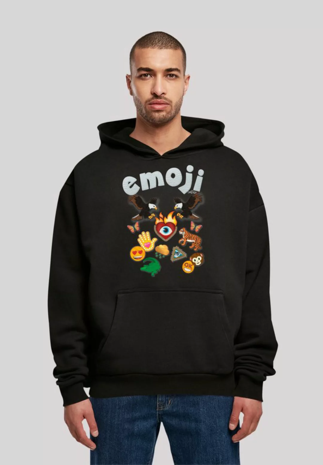 F4NT4STIC Kapuzenpullover emoji couture logo with icons Premium Qualität günstig online kaufen