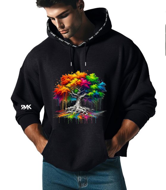 RMK Kapuzenpullover Herren Hoodie Pullover Basic Pulli Baum Wurzel günstig online kaufen