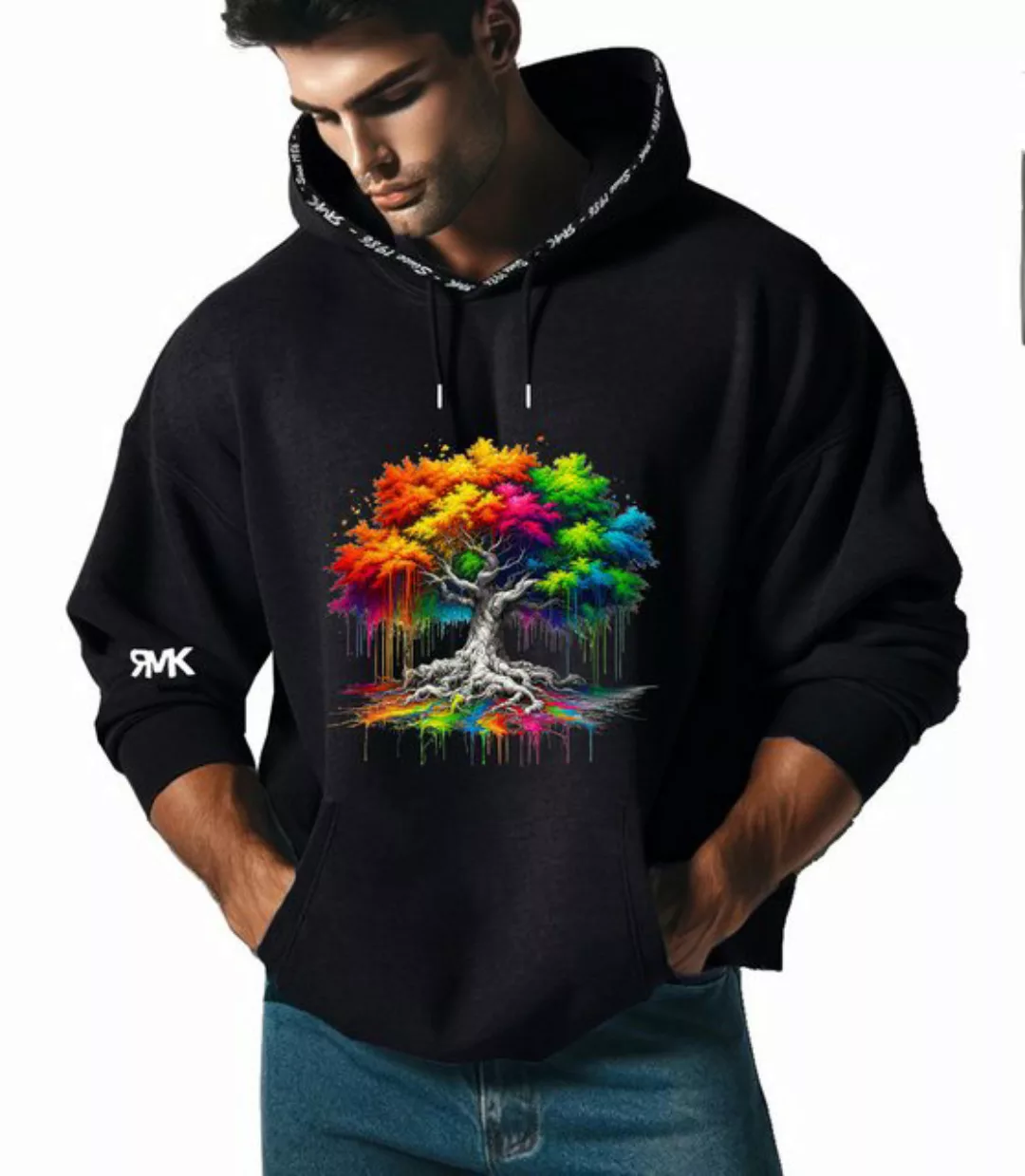 RMK Kapuzenpullover Herren Hoodie Pullover Basic Pulli Baum Wurzel günstig online kaufen