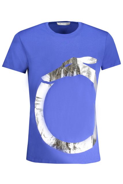 Trussardi T-Shirt Blaues Herren T-Shirt kurzarm mit Rundhals und günstig online kaufen