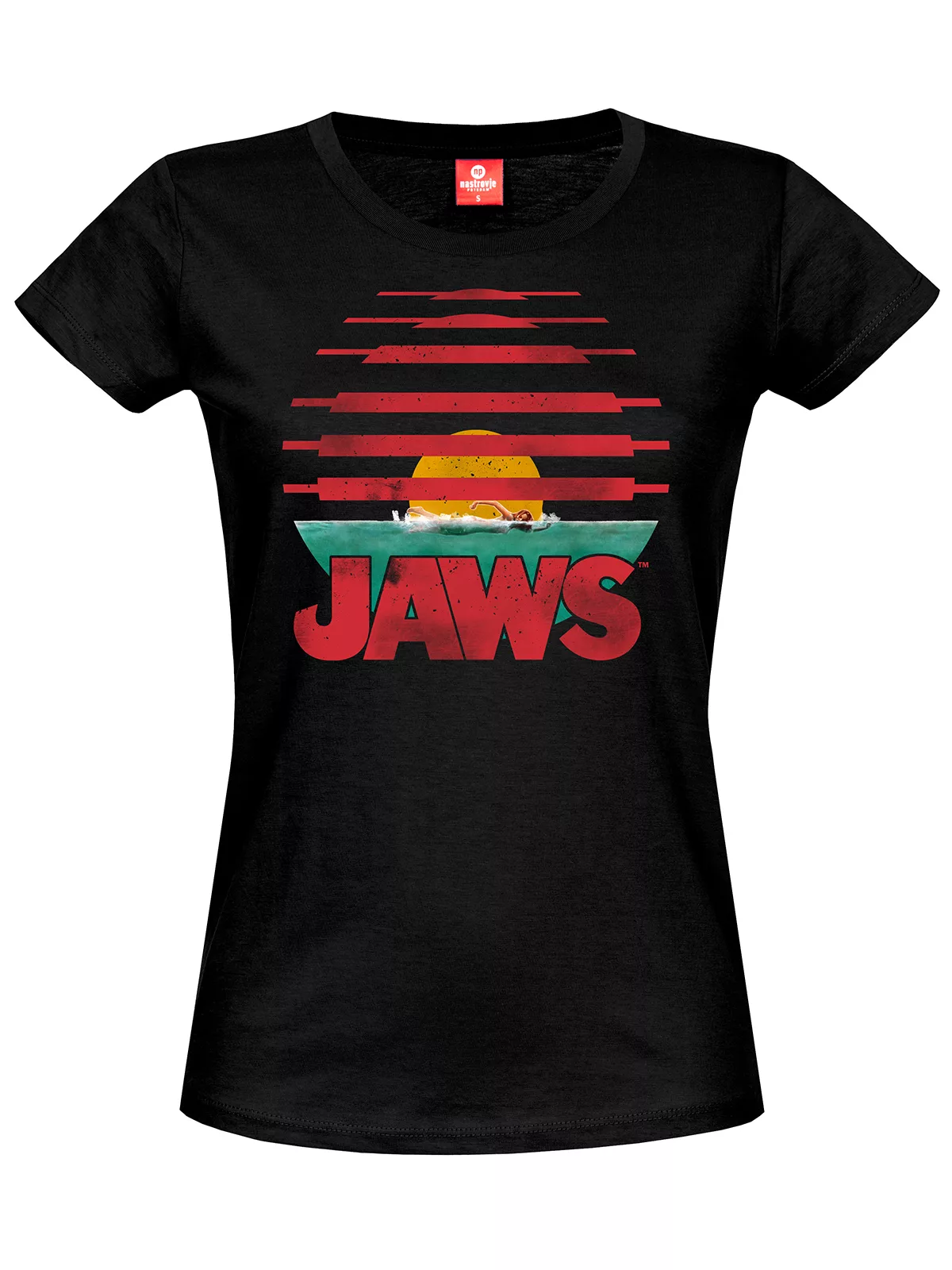 Der weisse Hai Swim Damen T-Shirt schwarz günstig online kaufen