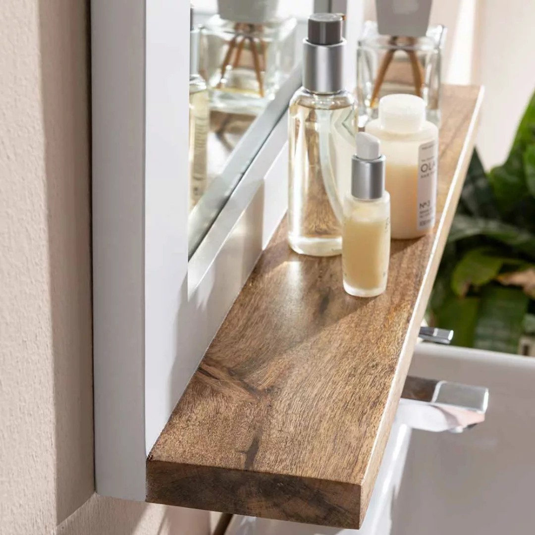 Garderoben Spiegel mit Ablage im Landhausstil Holzrahmen günstig online kaufen