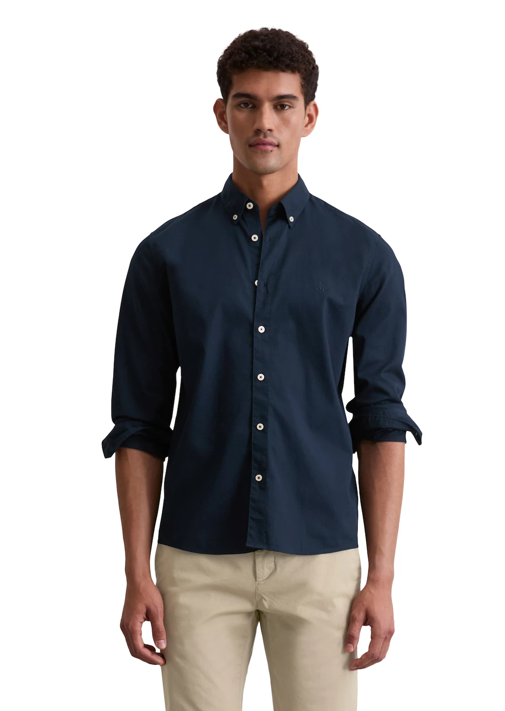 Marc OPolo Langarmhemd, regular fit aus Bio-Baumwolle, Button-down-Kragen, günstig online kaufen