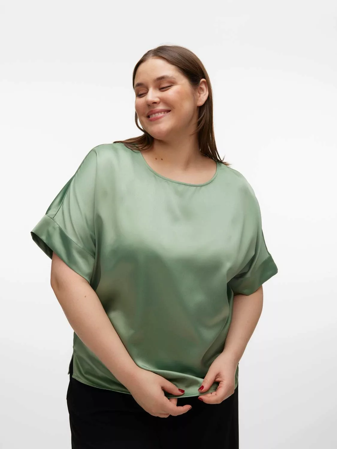 Vero Moda Curve Blusenshirt VMCMERLE 2/4 O-NECK TOP WVN GA CUR günstig online kaufen