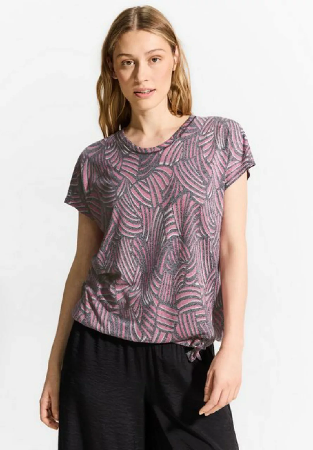 Cecil T-Shirt mit gerafftem Elastiksaum günstig online kaufen