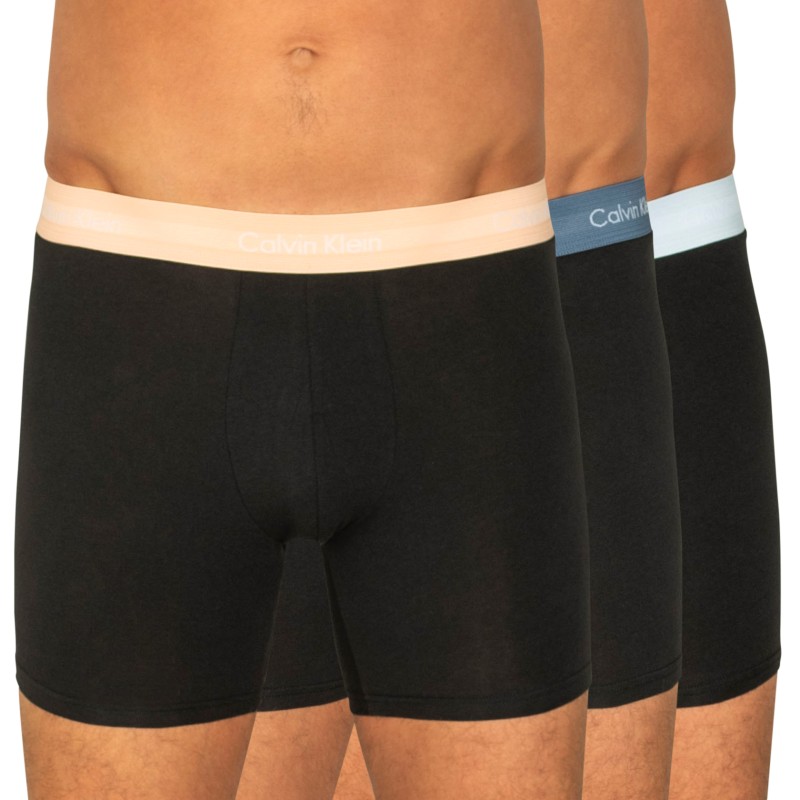 Calvin Klein 3-er Set Boxer Briefs Schwarz mit verschiedenfarbigem Webbund günstig online kaufen