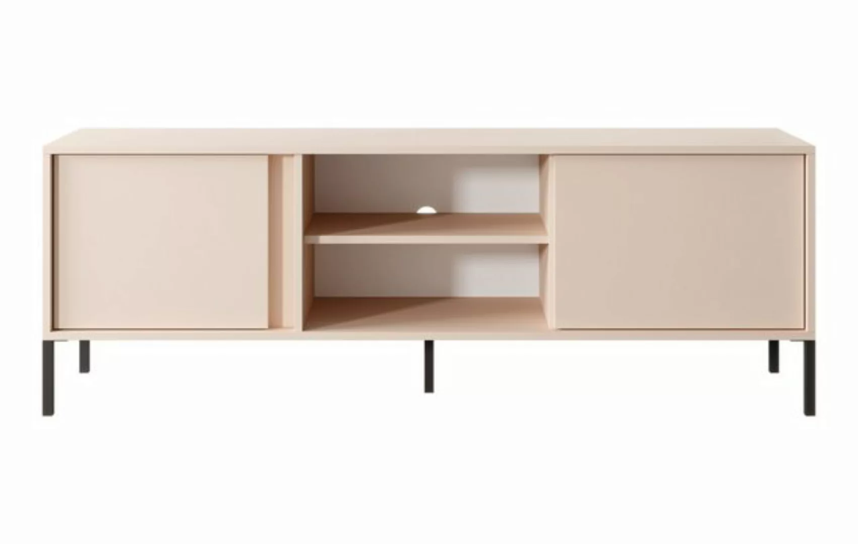 Furnix TV-Schrank DASTI 153 Fernsehschrank mit Türen und Metallfüßen Beige günstig online kaufen