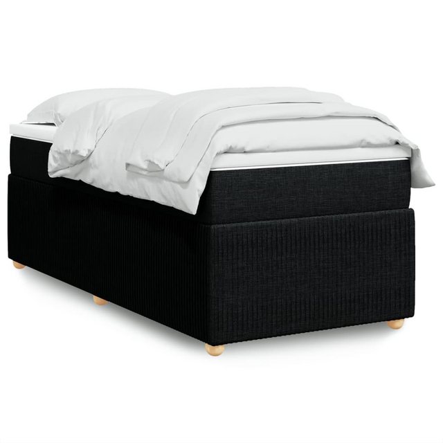 vidaXL Bettgestell Boxspringbett mit Matratze Schwarz 100x200 cm Stoff Bett günstig online kaufen