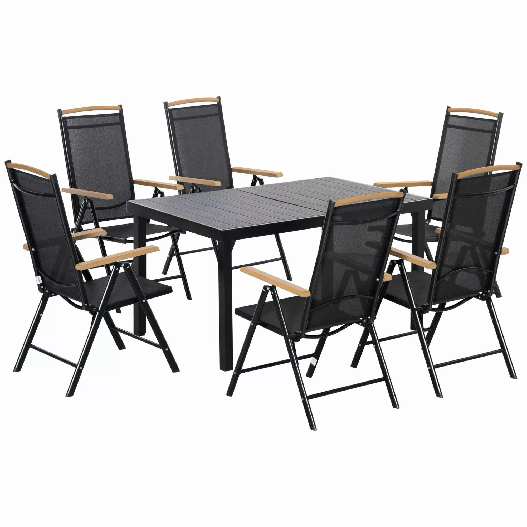 Outsunny Garten-Essgruppe Sitzgruppe klappbar 7tlg. 1 günstig online kaufen