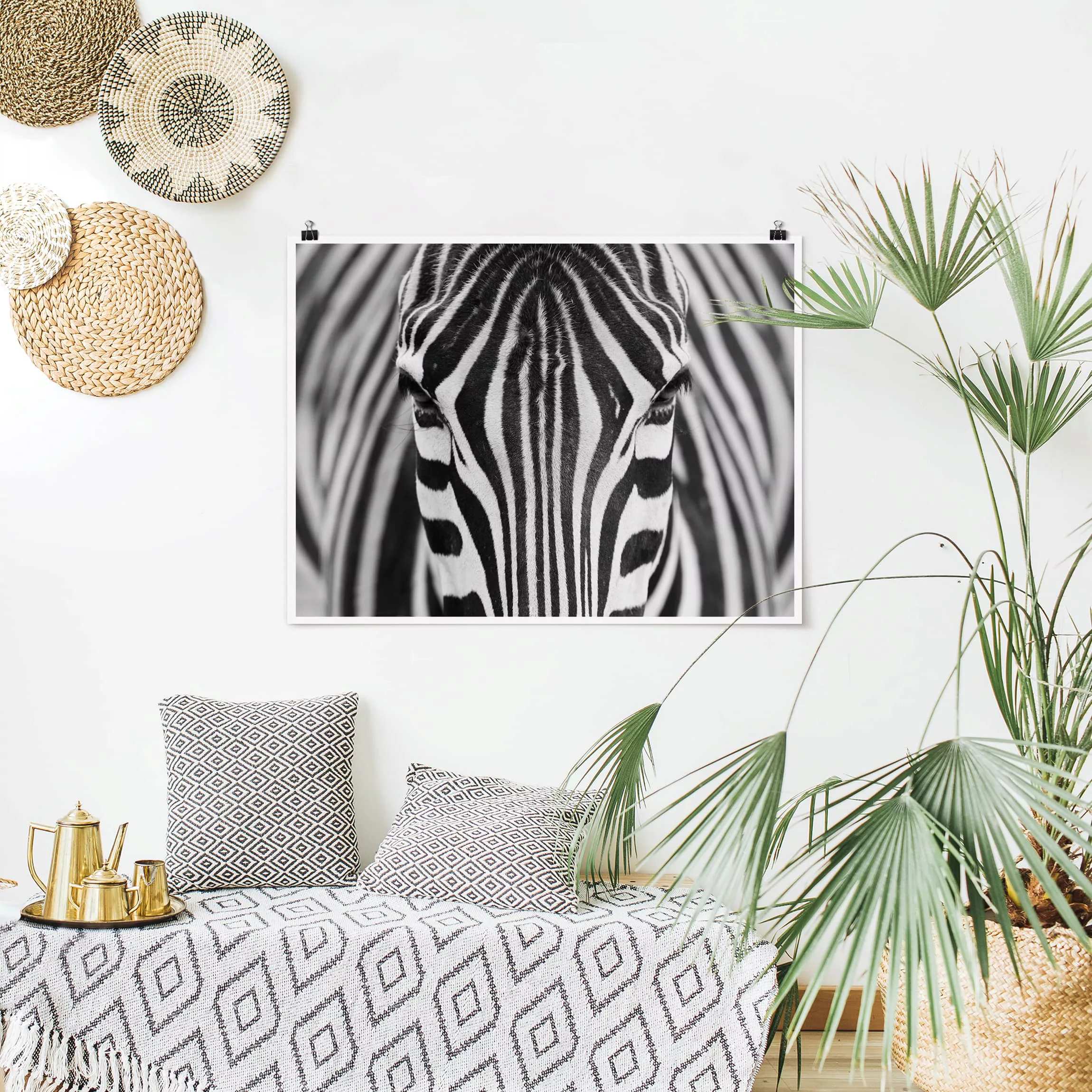 Poster Tiere - Querformat Zebra Look günstig online kaufen
