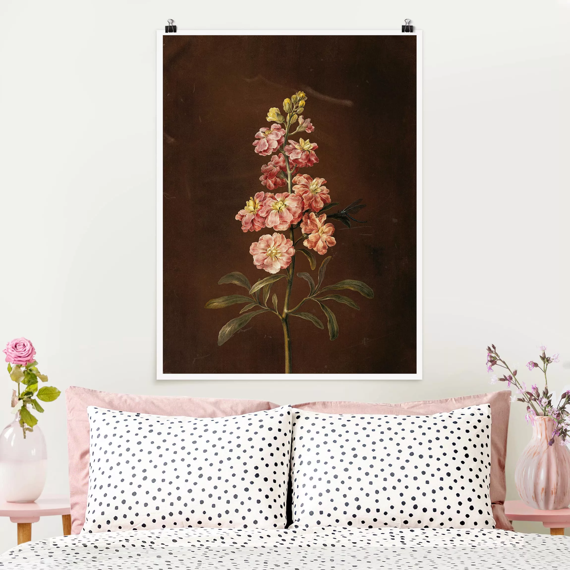 Poster Kunstdruck - Hochformat Barbara Regina Dietzsch - Eine rosa Garten-L günstig online kaufen